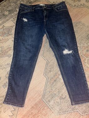 KanCan Dark Blue Distressed Boyfriend Jeans